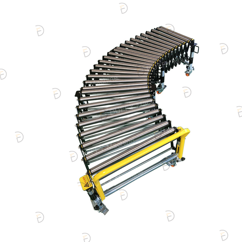 Unpowered telescopic roller conveyor