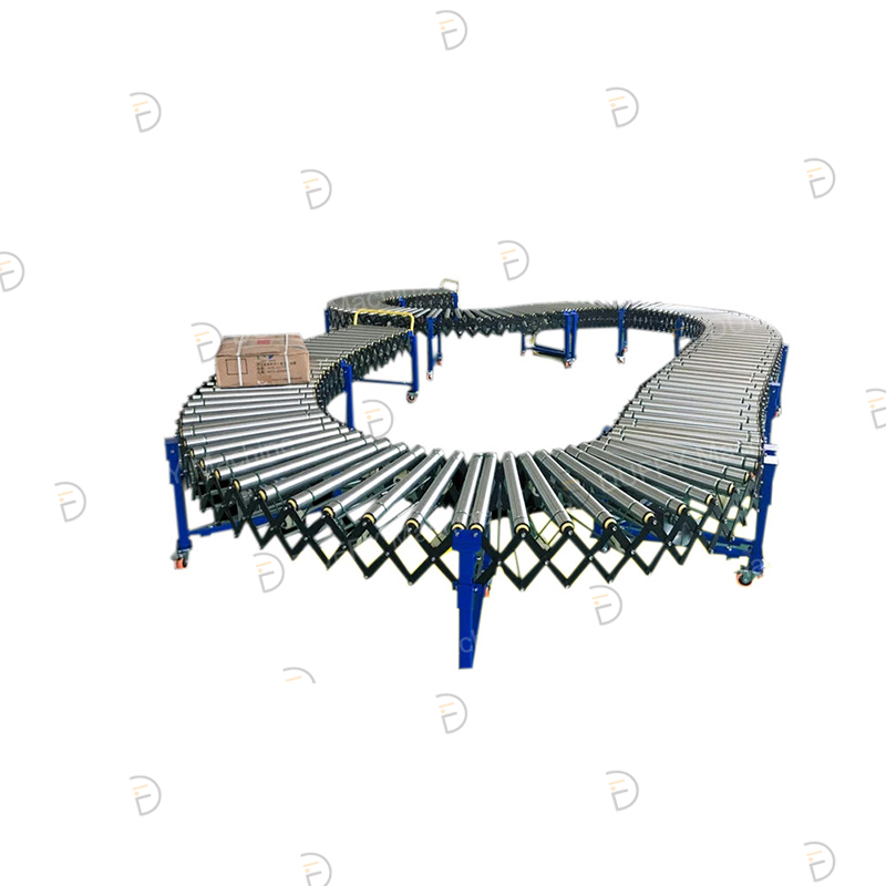 Ring belt power telescopic roller conveyor