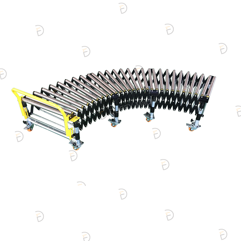 Unpowered telescopic roller conveyor